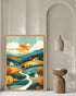 Abstract Pastel Hills River - Wall Art Canvas WallArtVibes