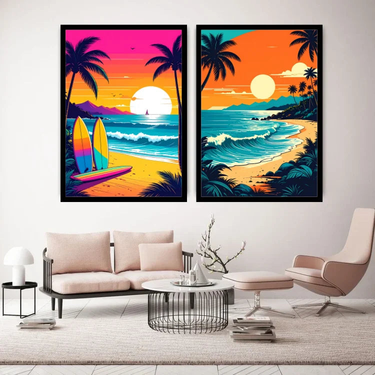 The Tropical Sunset Escape - Wall Art Canvas WallArtVibes