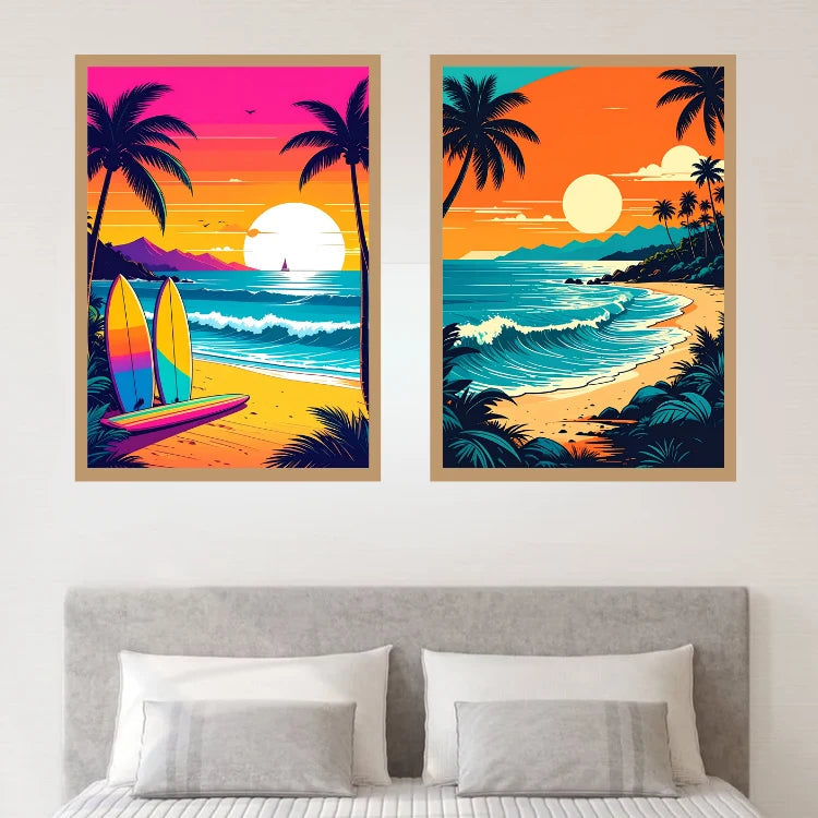 The Tropical Sunset Escape - Wall Art Canvas WallArtVibes
