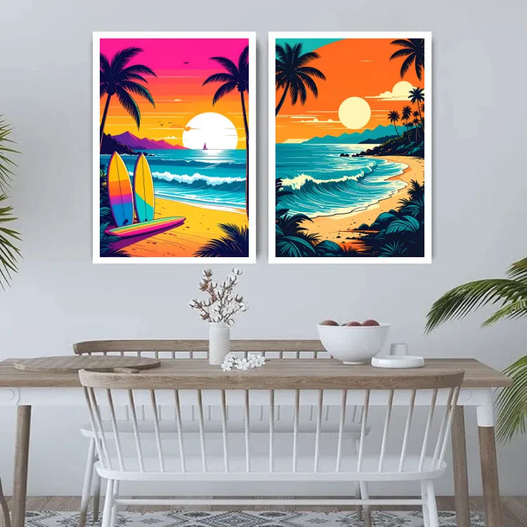 The Tropical Sunset Escape - Wall Art Canvas WallArtVibes