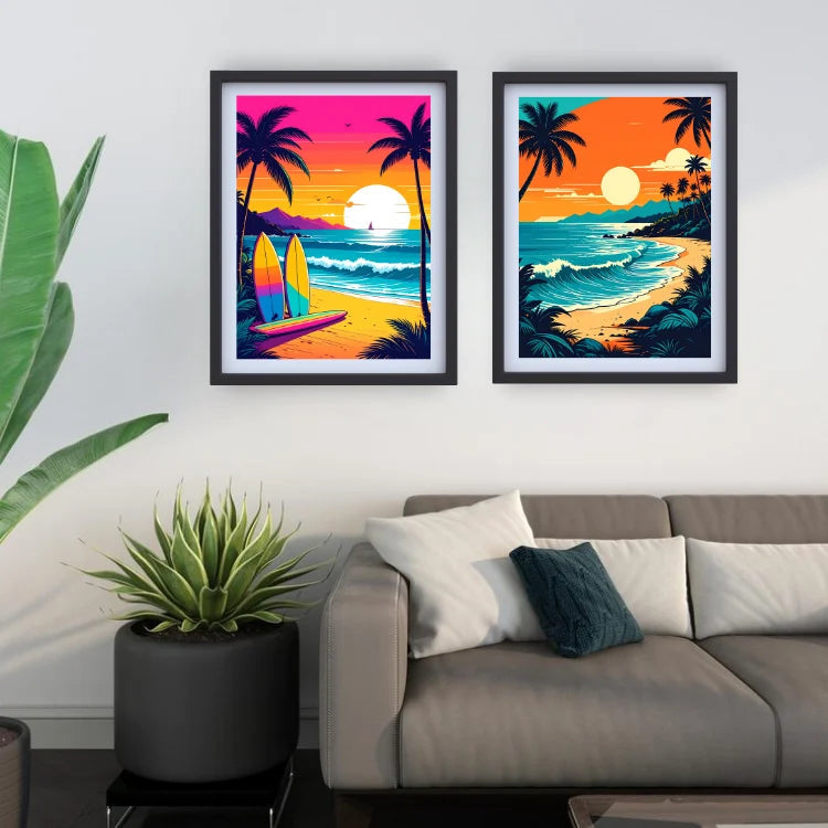 The Tropical Sunset Escape - Wall Art Canvas WallArtVibes