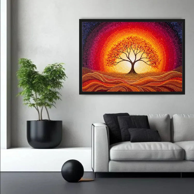 Vitality Bloom: Sunburst Tree - Wall Art Canvas WallArtVibes