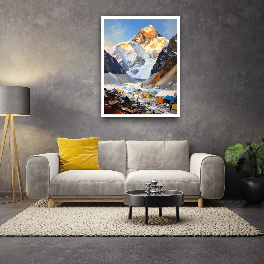 Mountain sunrise canvas painting for home decor
