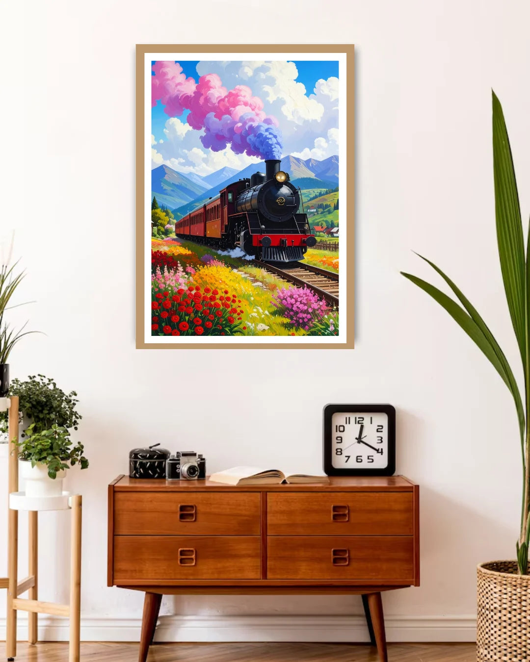 Vintage Train Landscape - Wall Art Canvas