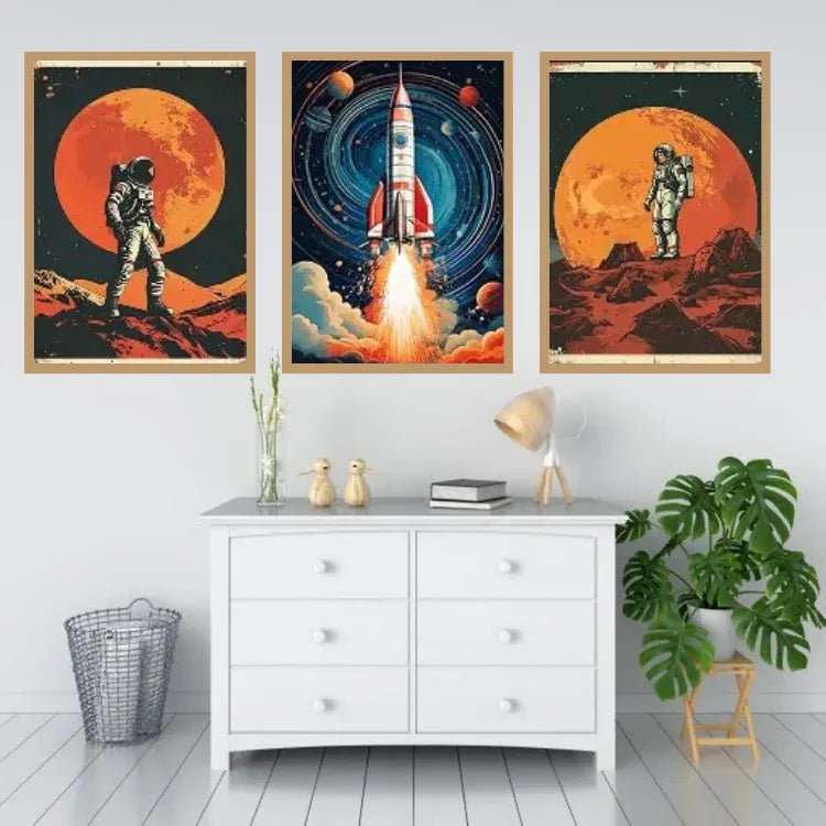Space Exploration Astronaut Wall Art Set – Wall Art Canvas WallArtVibes