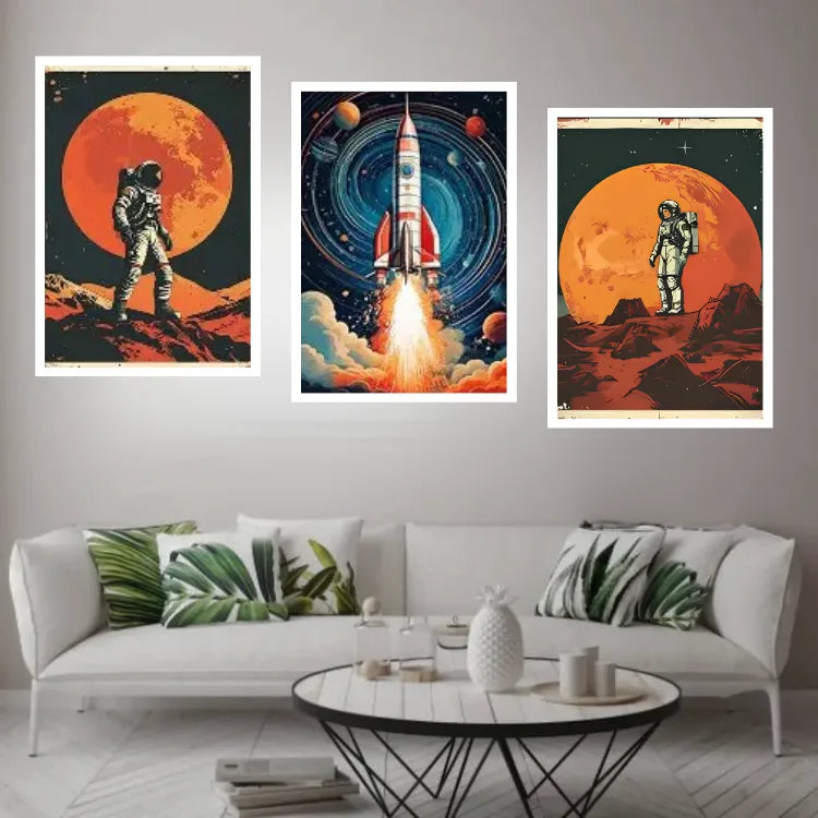 Space Exploration Astronaut Wall Art Set – Wall Art Canvas WallArtVibes