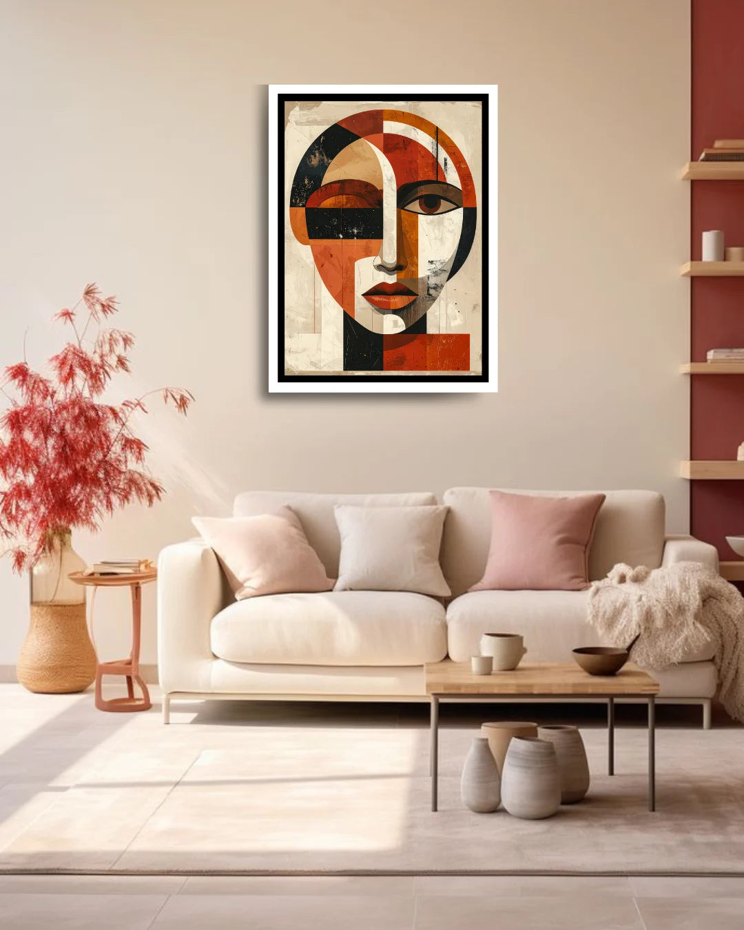 Terracotta Geometry: Modern - Wall Art Canvas