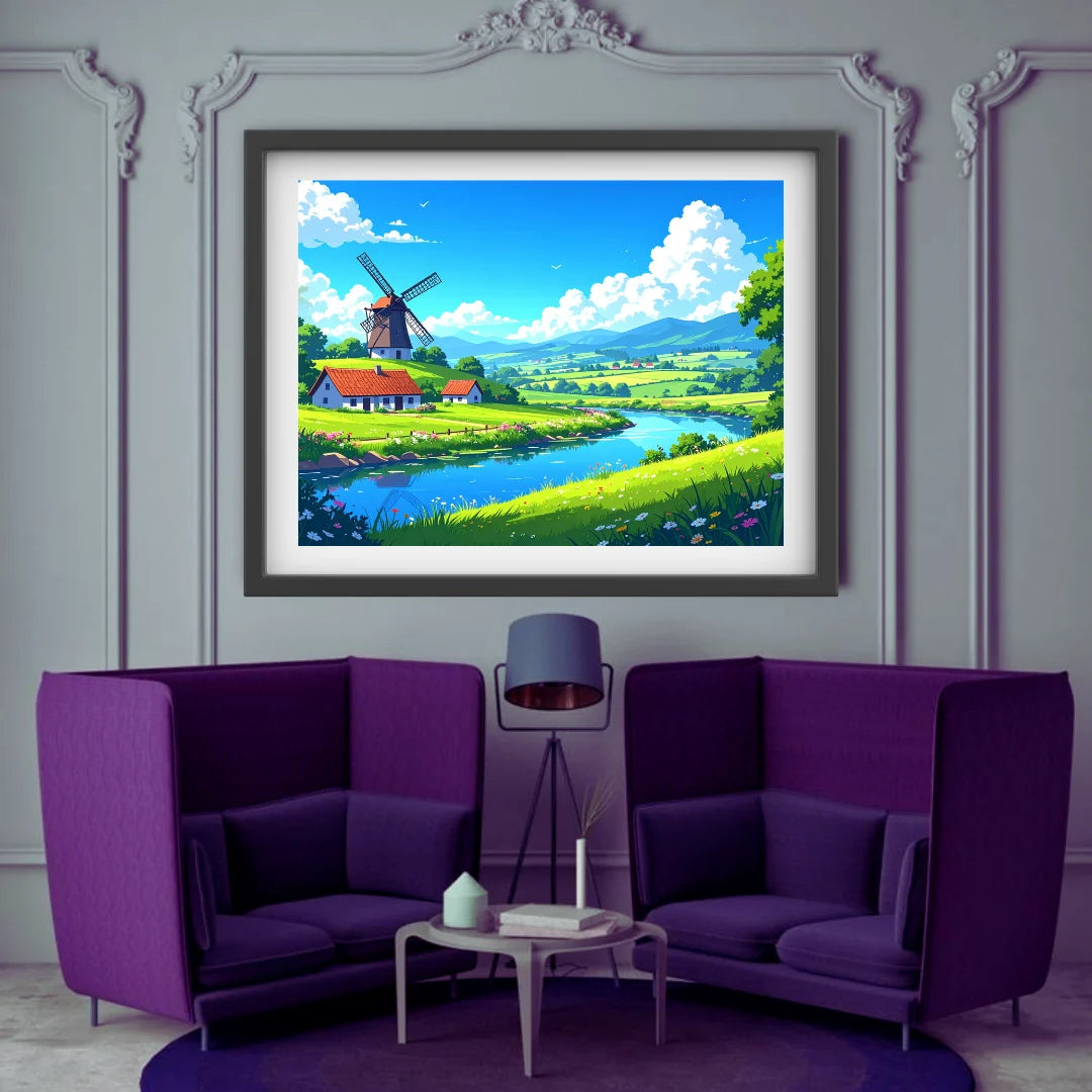 Countryside Windmill - Wall Art Canvas