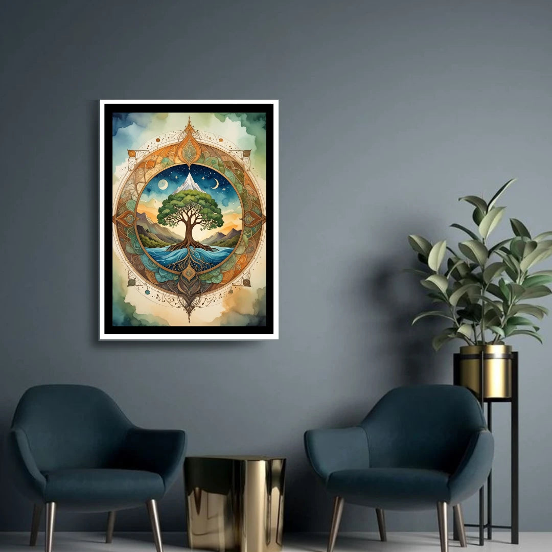 Eternal Roots: Spiritual Geometry - Wall Art Canvas