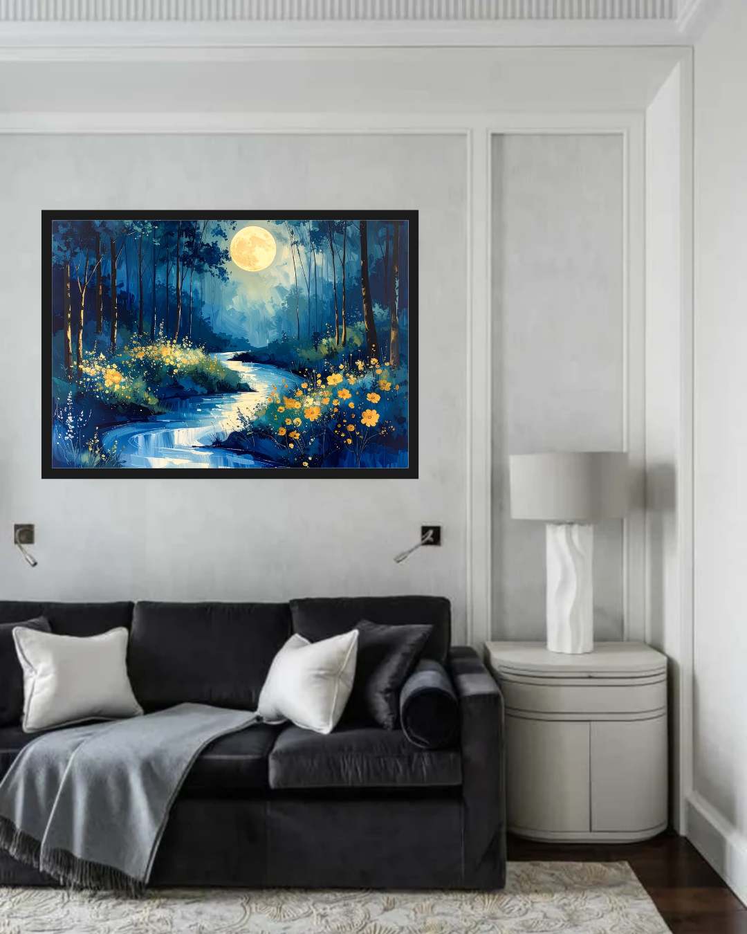 Mystic Moonlit Landscape - Wall Art Canvas