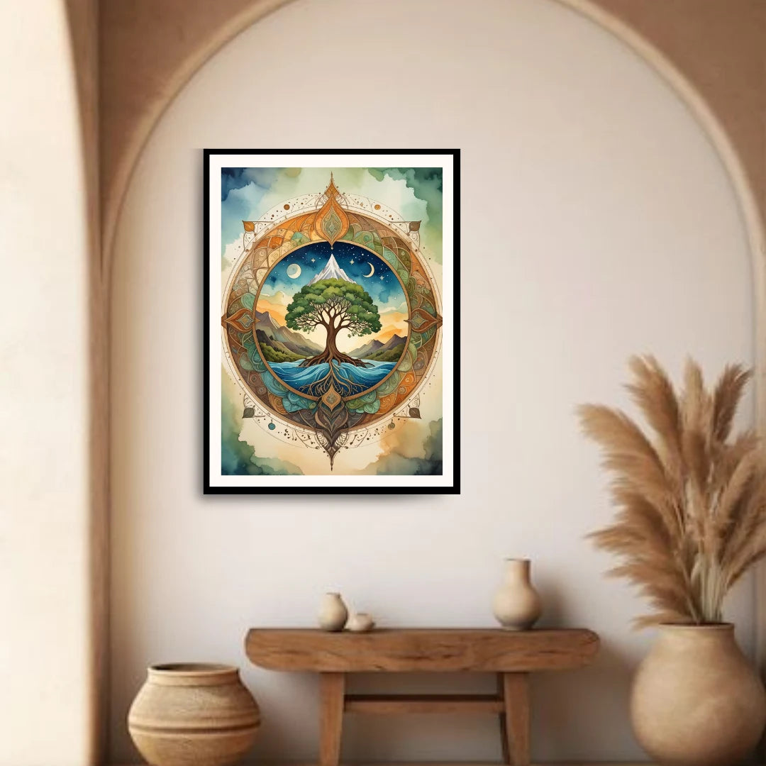 Eternal Roots: Spiritual Geometry - Wall Art Canvas