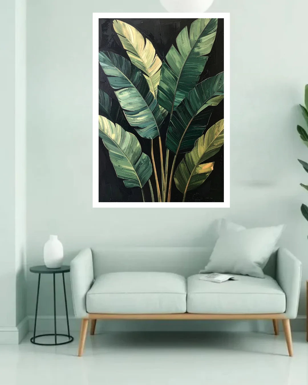 Tropical Green Banana Leaves – Wall Art Canvas