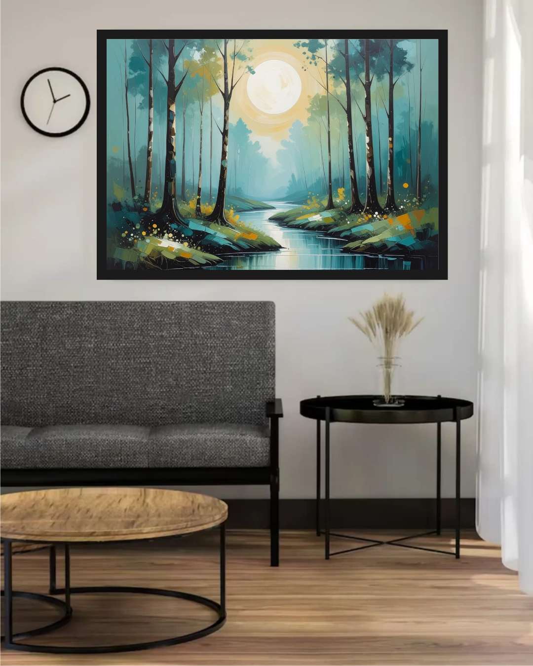 Abstract Misty Forest River - Wall Art Canvas