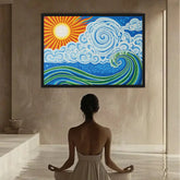 Radiant Calm: Sky & Surf - Wall Art Canvas WallArtVibes