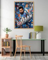 Framed artwork of a sports player with &