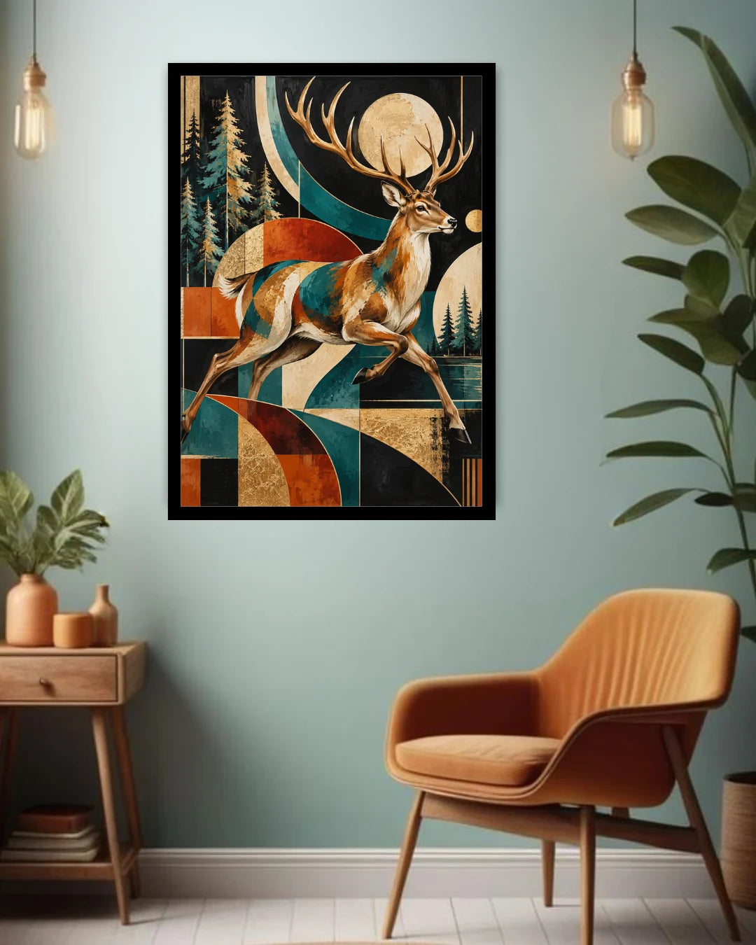 Majestic Deer Geometric – Wall Art Canvas