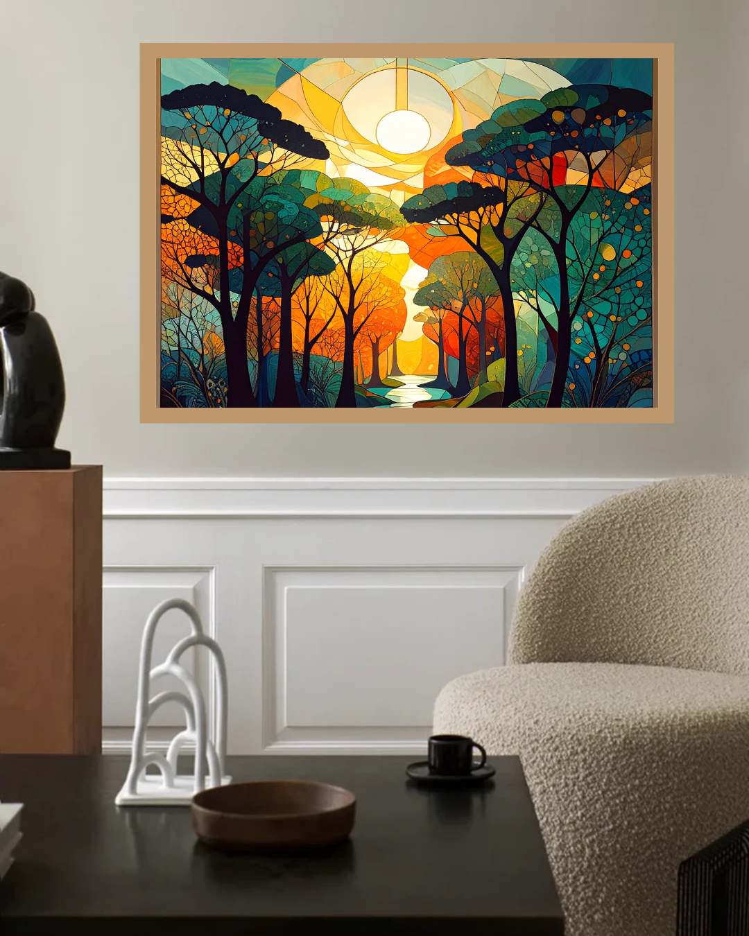 Abstract Sunset Forest - Wall Art Canvas WallArtVibes