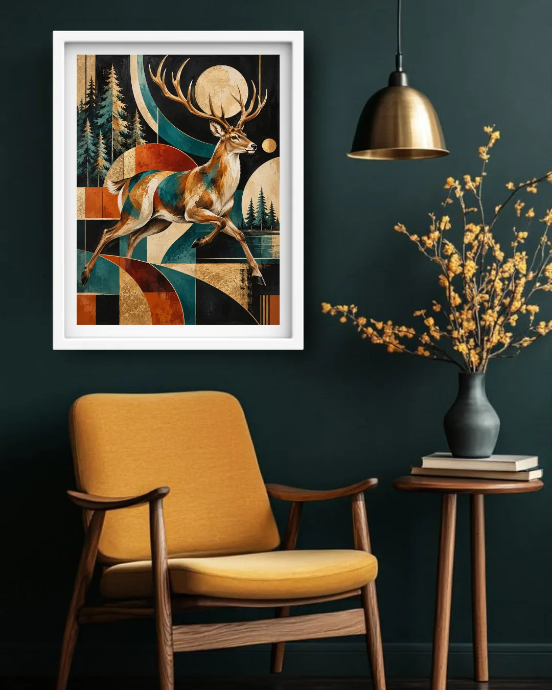 Majestic Deer Geometric – Wall Art Canvas