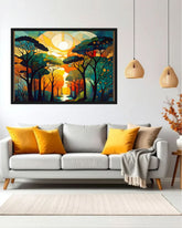 Abstract Sunset Forest - Wall Art Canvas WallArtVibes