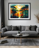Abstract Sunset Forest - Wall Art Canvas WallArtVibes
