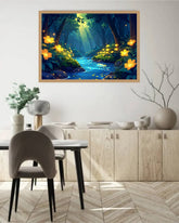 Abstract Forest Glow Stream - Wall Art Canvas WallArtVibes