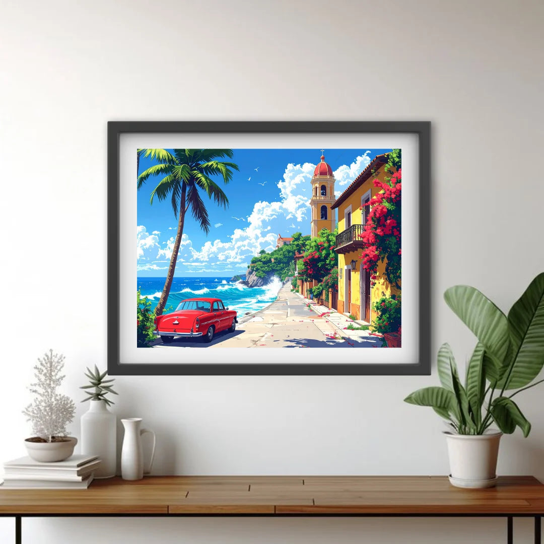 Tropical Coastal Paradise Art -  Wall Art Canvas