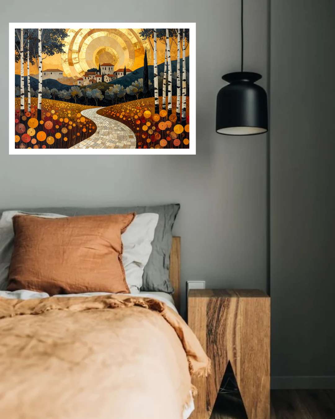 Abstract Golden Landscape - Wall Art Canvas WallArtVibes
