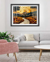 Abstract Golden Landscape - Wall Art Canvas WallArtVibes