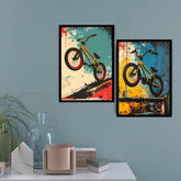 Bicycle Graffiti - Set Of 2 - Wall Art Canvas WallArtVibes