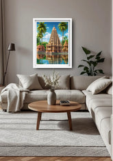 Spiritual Indian temple canvas painting for home decor
