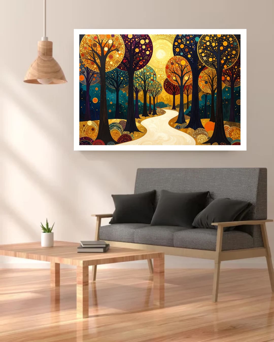 Abstract Autumn Forest Path - Wall Art Canvas WallArtVibes