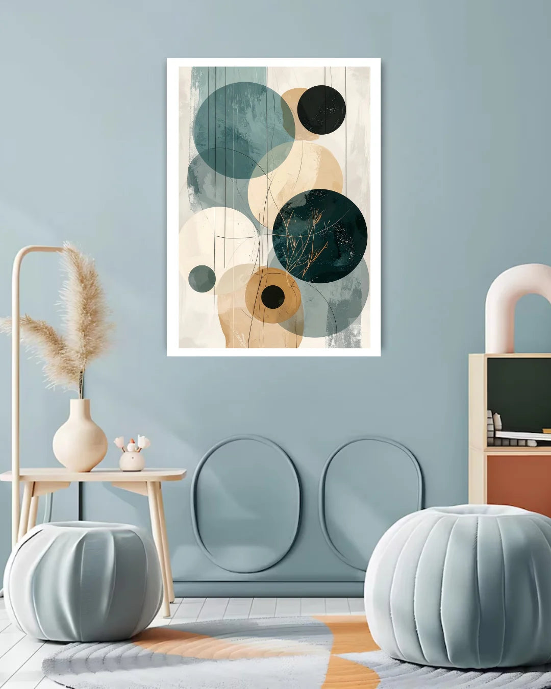 Abstract Geometric Circles Art - Wall Art Canvas