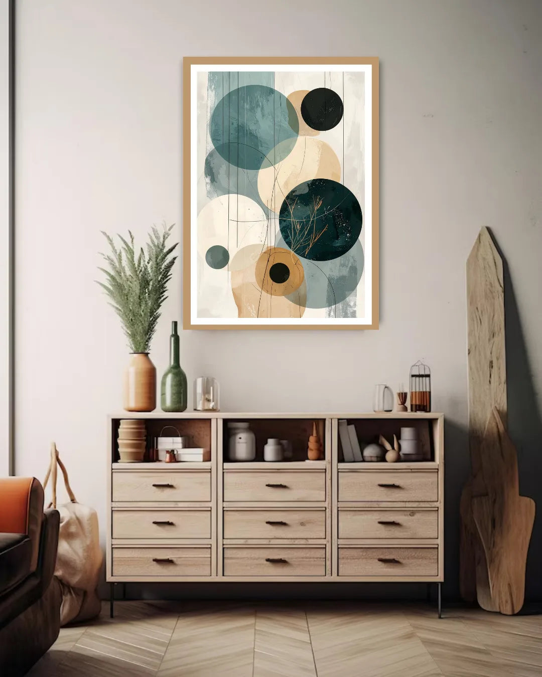 Abstract Geometric Circles Art - Wall Art Canvas