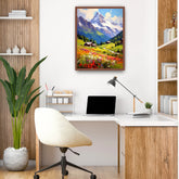 Colorful mountain valley canvas wall art
