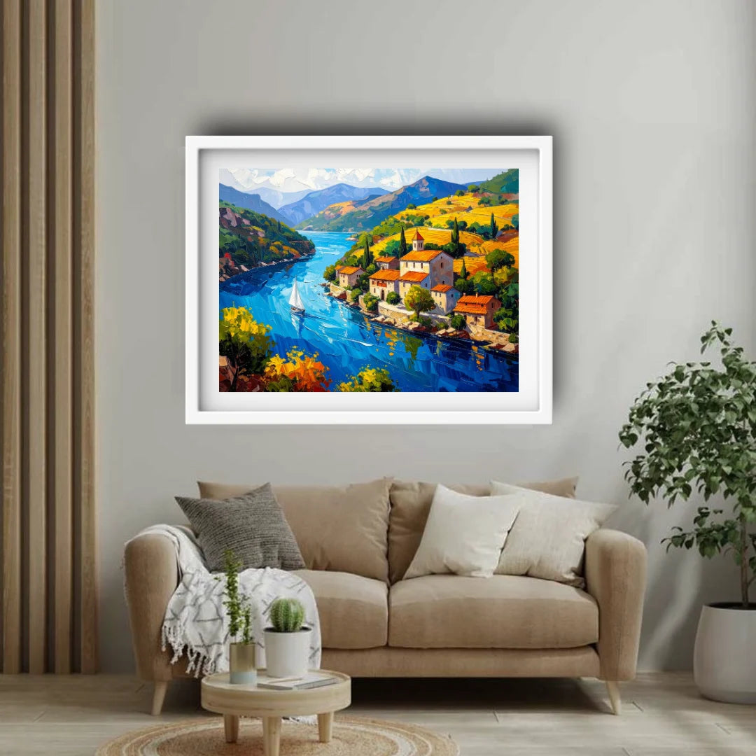 Riverside Village Charm – Wall Art Canvas