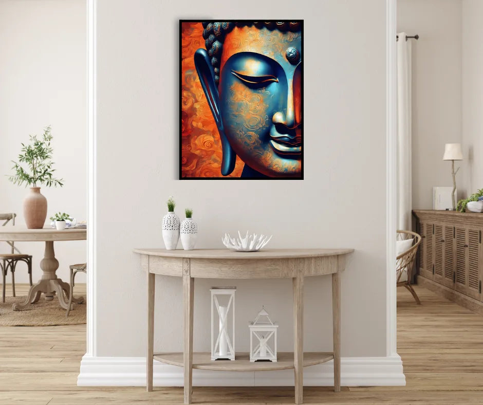 Ethereal Calm: Buddha in Flames