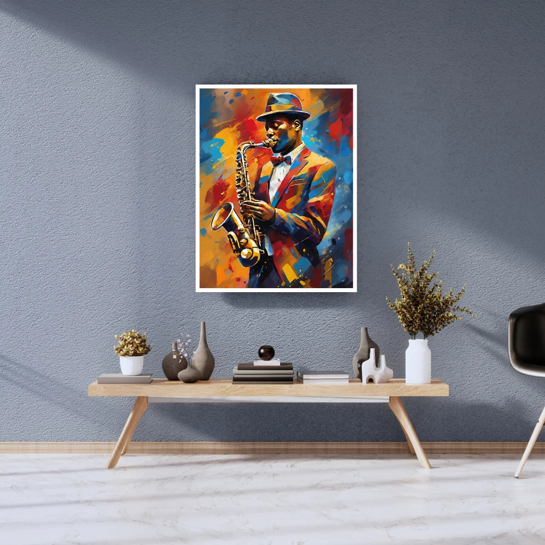 Modern Jazz Saxophone Player - Wall Art Canvas