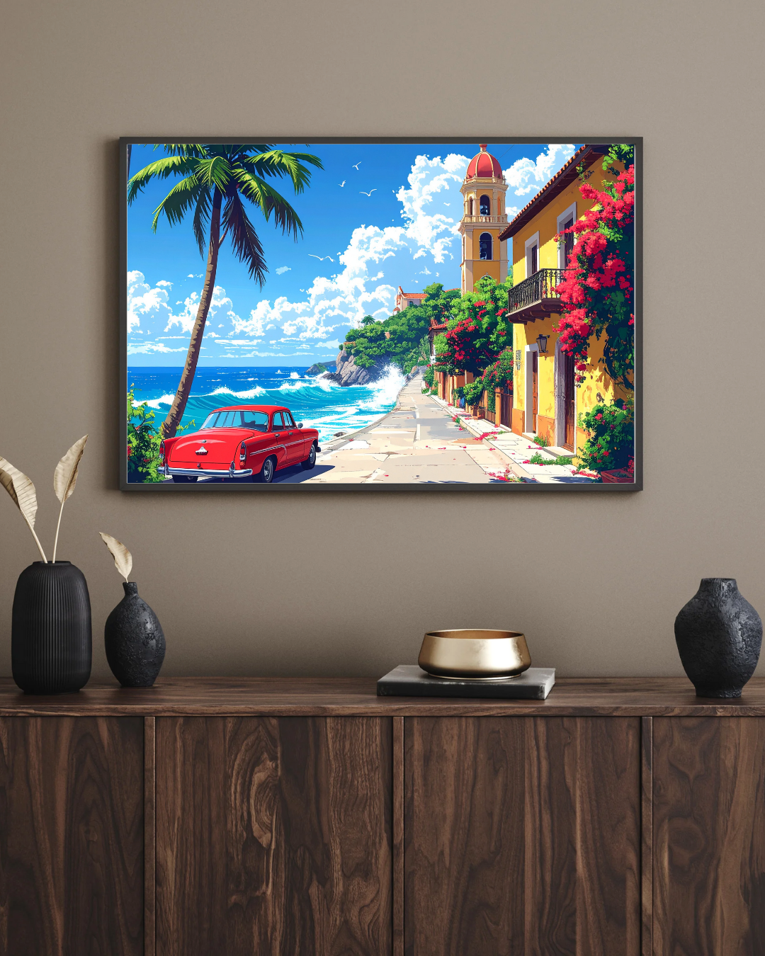 Tropical Coastal Paradise Art - Premium Canvas Wall Art