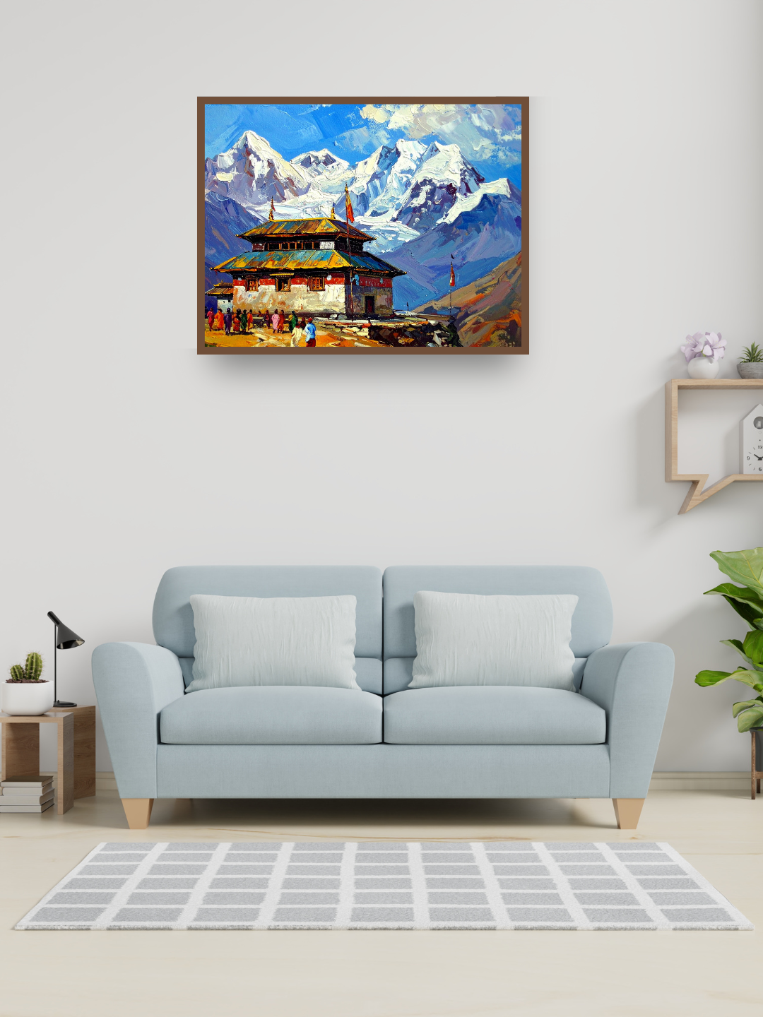 Himalayan Mountain Temple Canvas - Sacred Architecture Wall Art