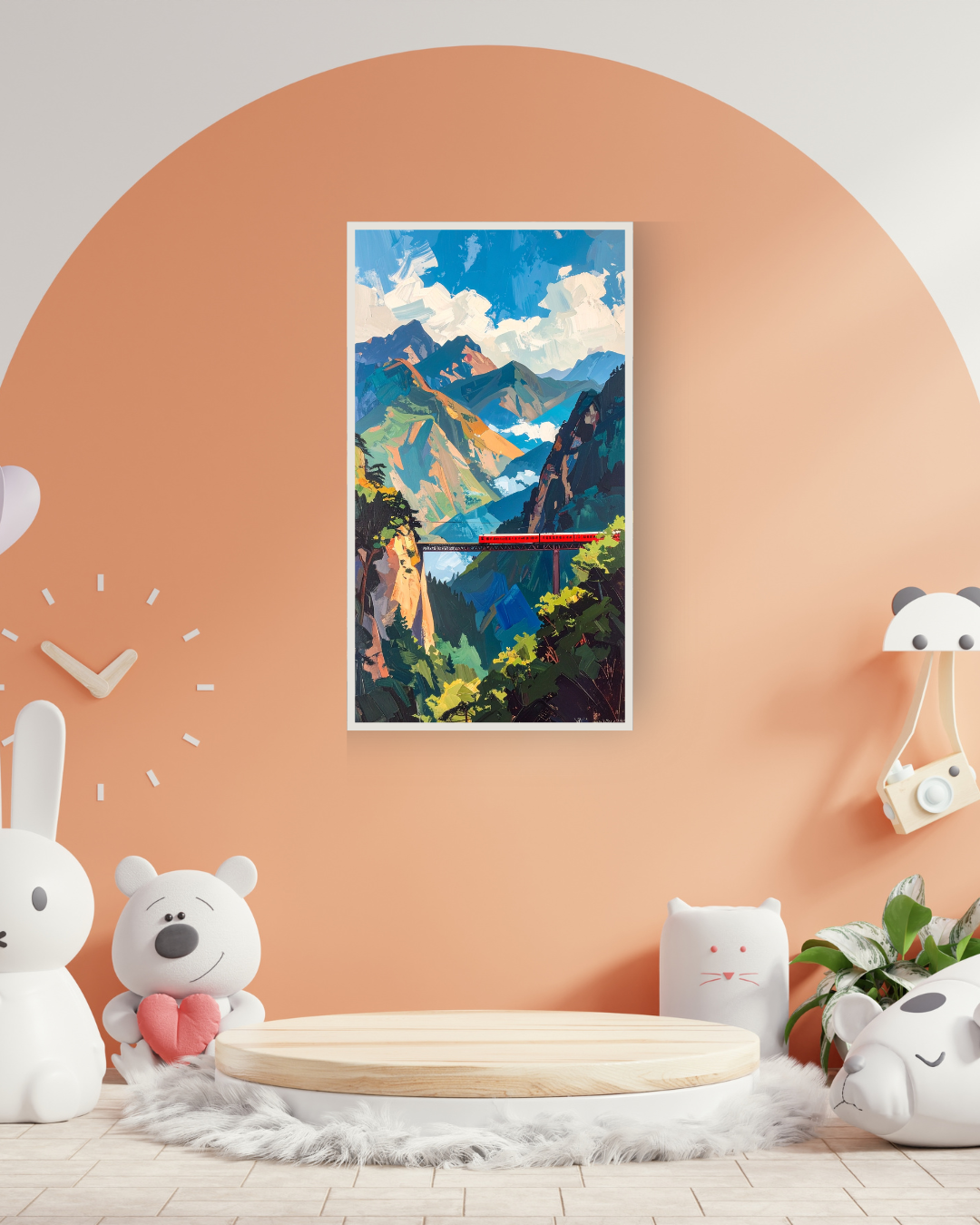 Mountain Valley Adventure Canvas Art - Modern Travel Wall Art