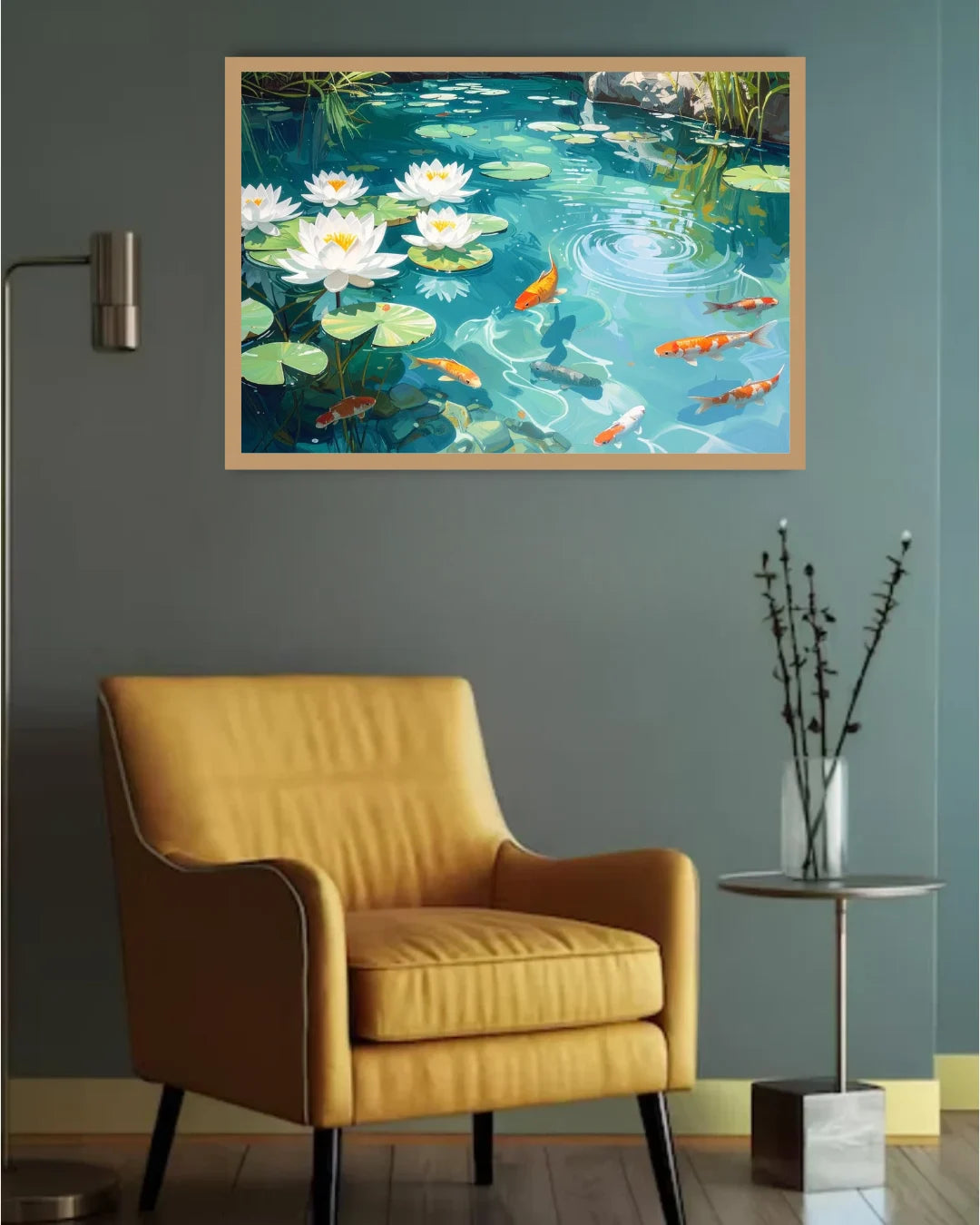 Lotus Pond with Koi Fish – Wall Art Canvas