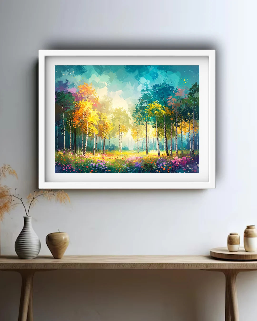Abstract Warm Forest Landscape - Wall Art Canvas