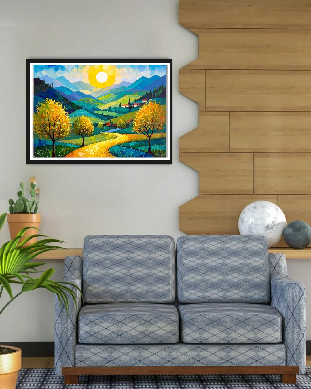 Abstract Sunny Hills Landscape - Wall Art Canvas