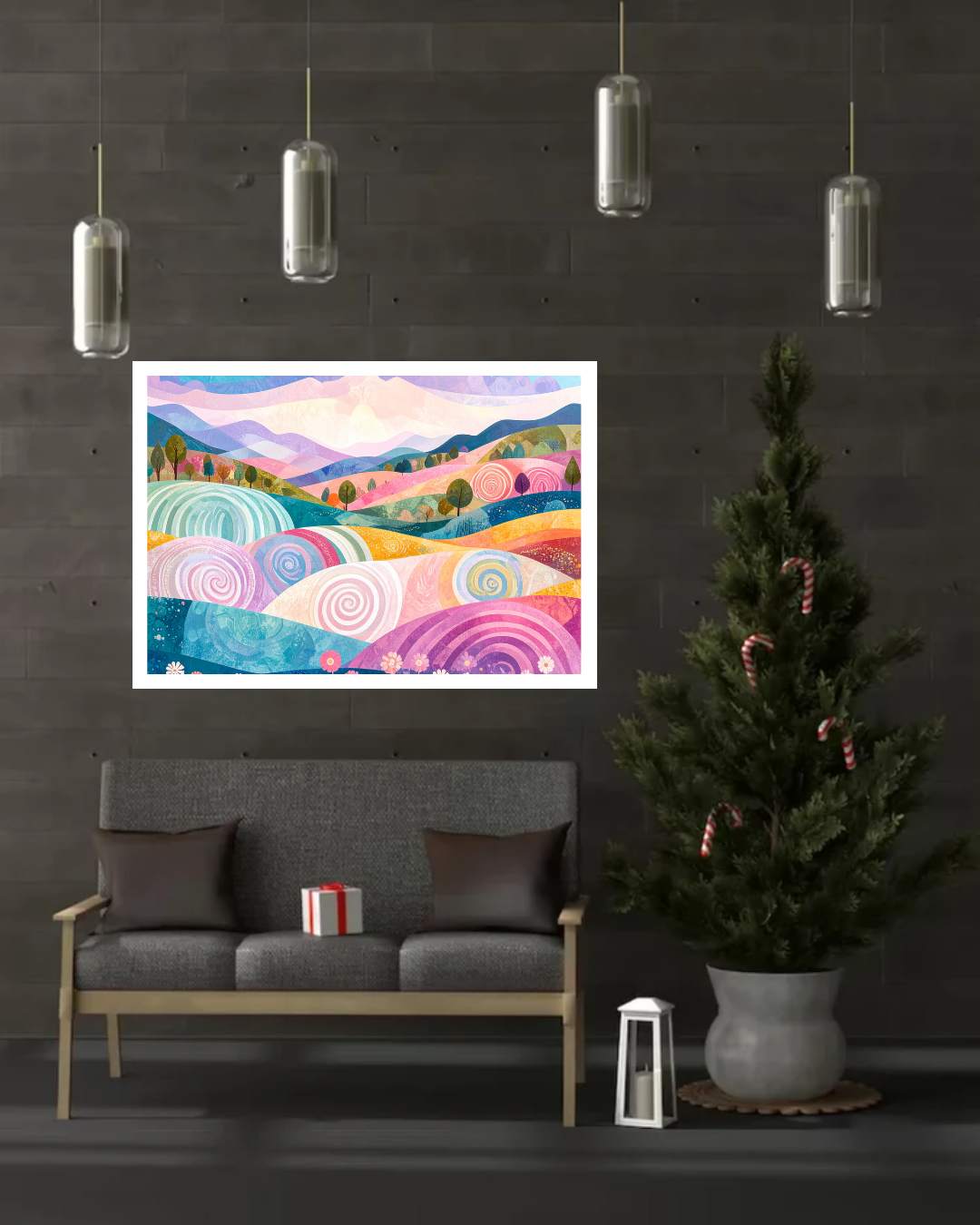 Abstract Pastel Landscape - Wall Art Canvas WallArtVibes