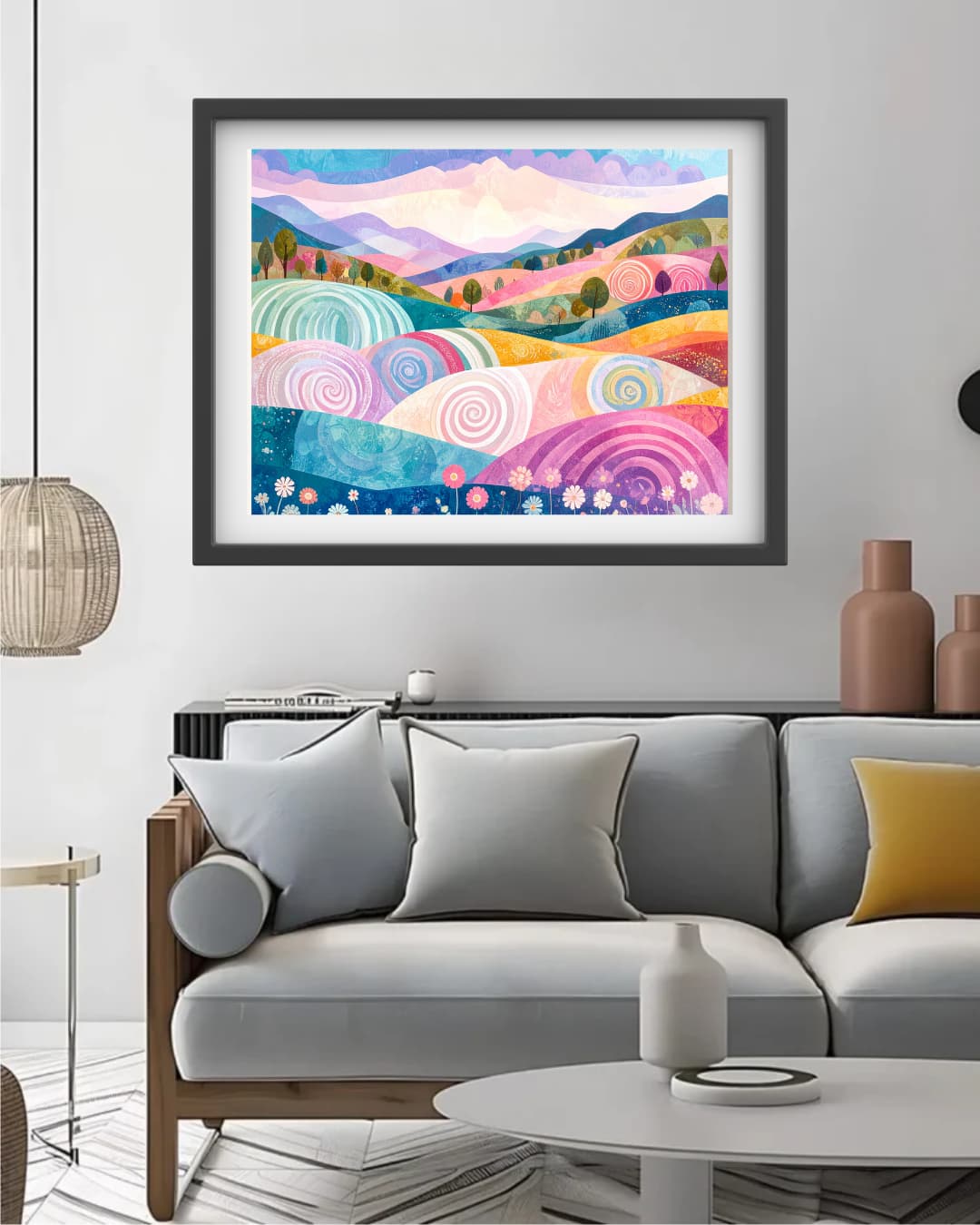 Abstract Pastel Landscape - Wall Art Canvas WallArtVibes