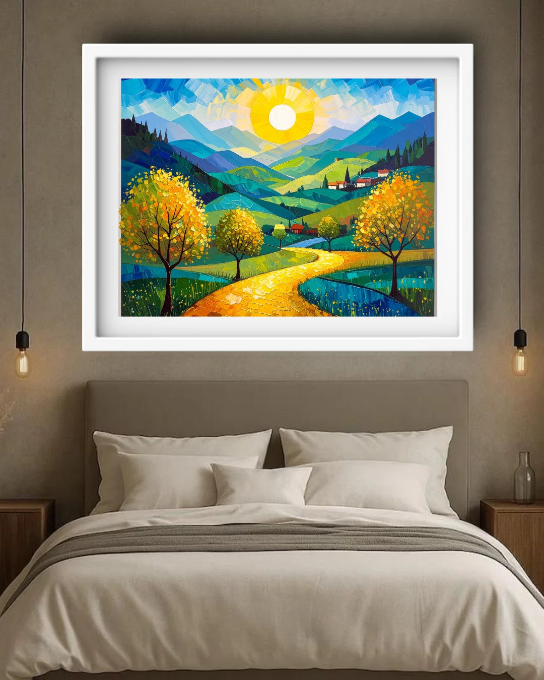 Abstract Sunny Hills Landscape - Wall Art Canvas