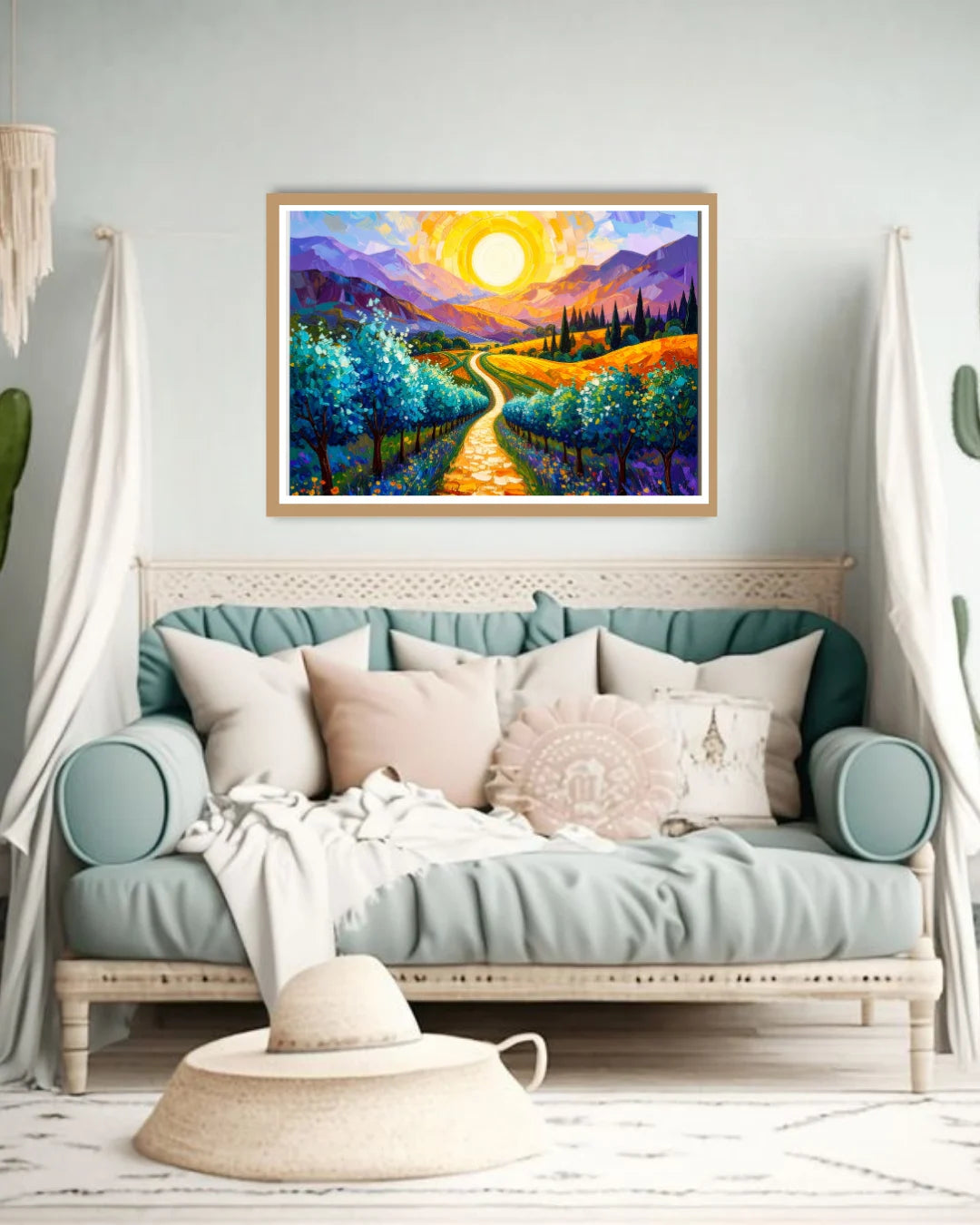 Abstract Sunset Hills Landscape - Wall Art Canvas