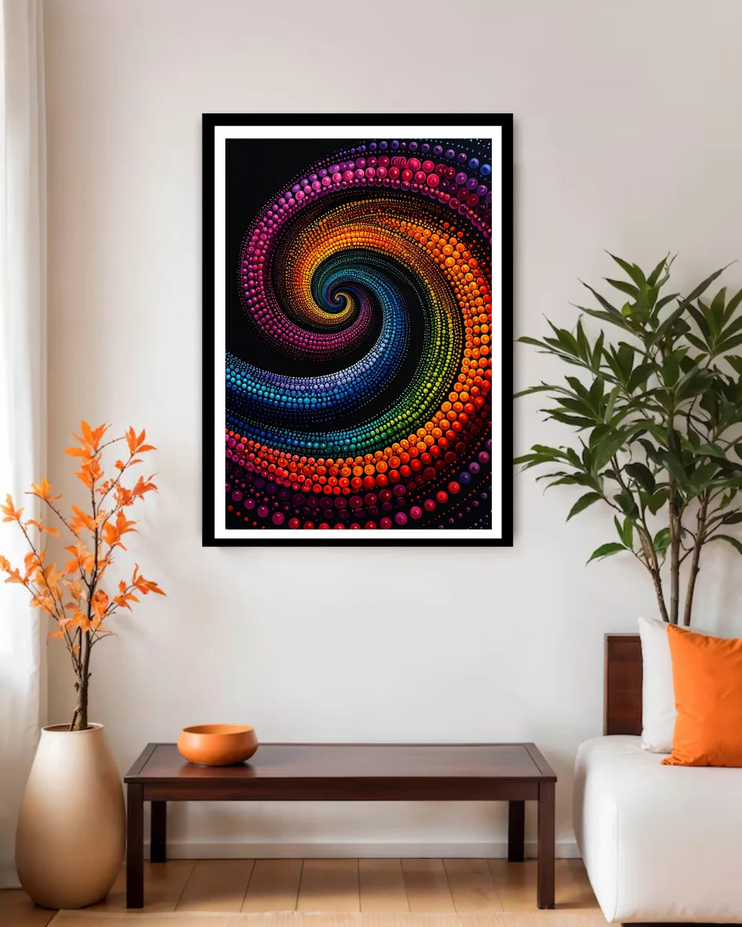 Colorful Spiral Abstract Art - Wall Art Canvas