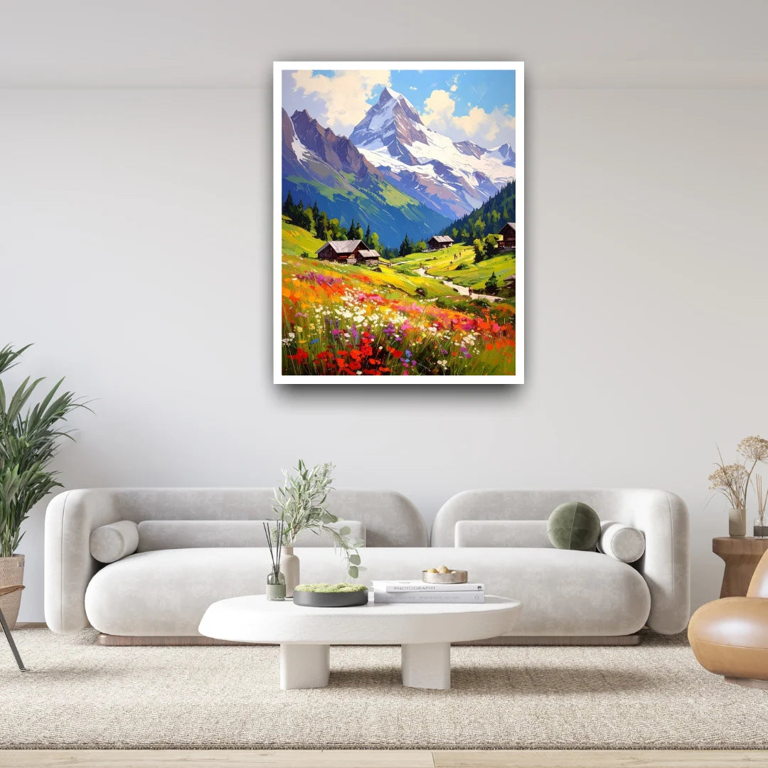 Wildflower Valley Wall Art Canvas Paintings