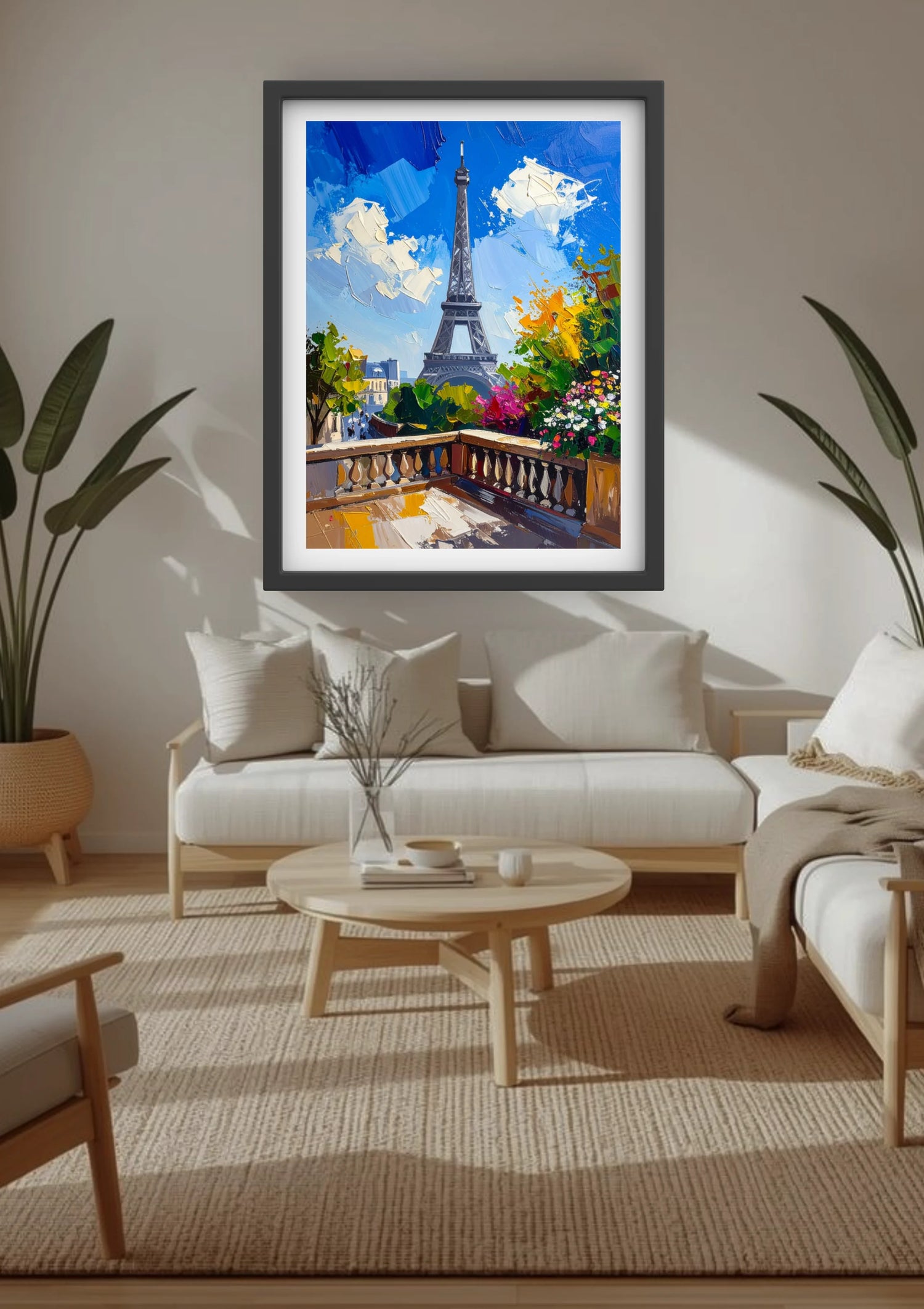 Romantic Paris Eiffel Tower canvas wall art
